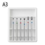 Set 6 Capete Freza Unghii Cuticula Alb - A3