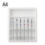 Set 6 Capete Freza Unghii Cuticula Alb - A4