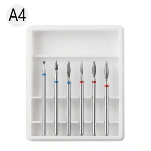 Set 6 Capete Freza Unghii Cuticula Alb - A4