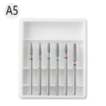 Set 6 Capete Freza Cuticula Pedichiura Alb - A5