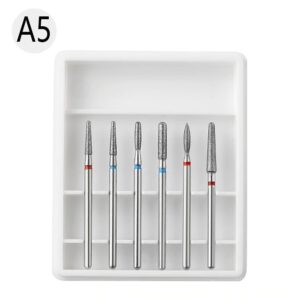 Set 6 Capete Freza Cuticula Pedichiura Alb - A5