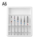 Set 6 Capete Freza Cuticula Pedichiura Alb - A6