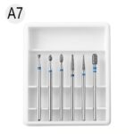 Set 6 Capete Pentru Freza Cuticula Pedichiura Alb - A7