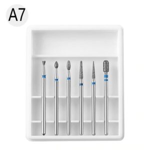 Set 6 Capete Pentru Freza Cuticula Pedichiura Alb - A7
