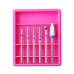 Set 6 Capete Freza Unghii, Pedichiura, Cuticule Si Indepartare Gel / Oja Semi, ROZ - R2