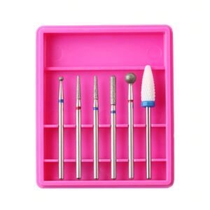 Set 6 Capete Freza Unghii, Pedichiura, Cuticule Si Indepartare Gel / Oja Semi, ROZ - R2