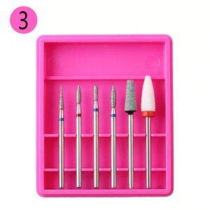 Set 6 Capete Freza Unghii, Manichiura / Pedichiura, ROZ - R3