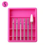 Set 6 Capete Freza Unghii, Manichiura / Pedichiura, Cuticule si Indepartare Gel/Semi, ROZ - R5