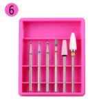 Set 6 Capete Freza Unghii, Manichiura / Pedichiura, Cuticule Si Indepartare Gel ROZ - R6