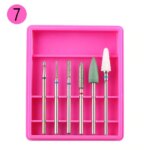 Set 6 Capete Freza Unghii Pedichiura, Cuticule Si Indepartare Oja Semi ROZ - R7