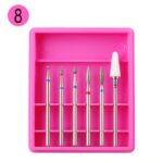 Set 6 Capete Freza Unghii ,Indepartare Gel Si Cuticule ROZ- R8