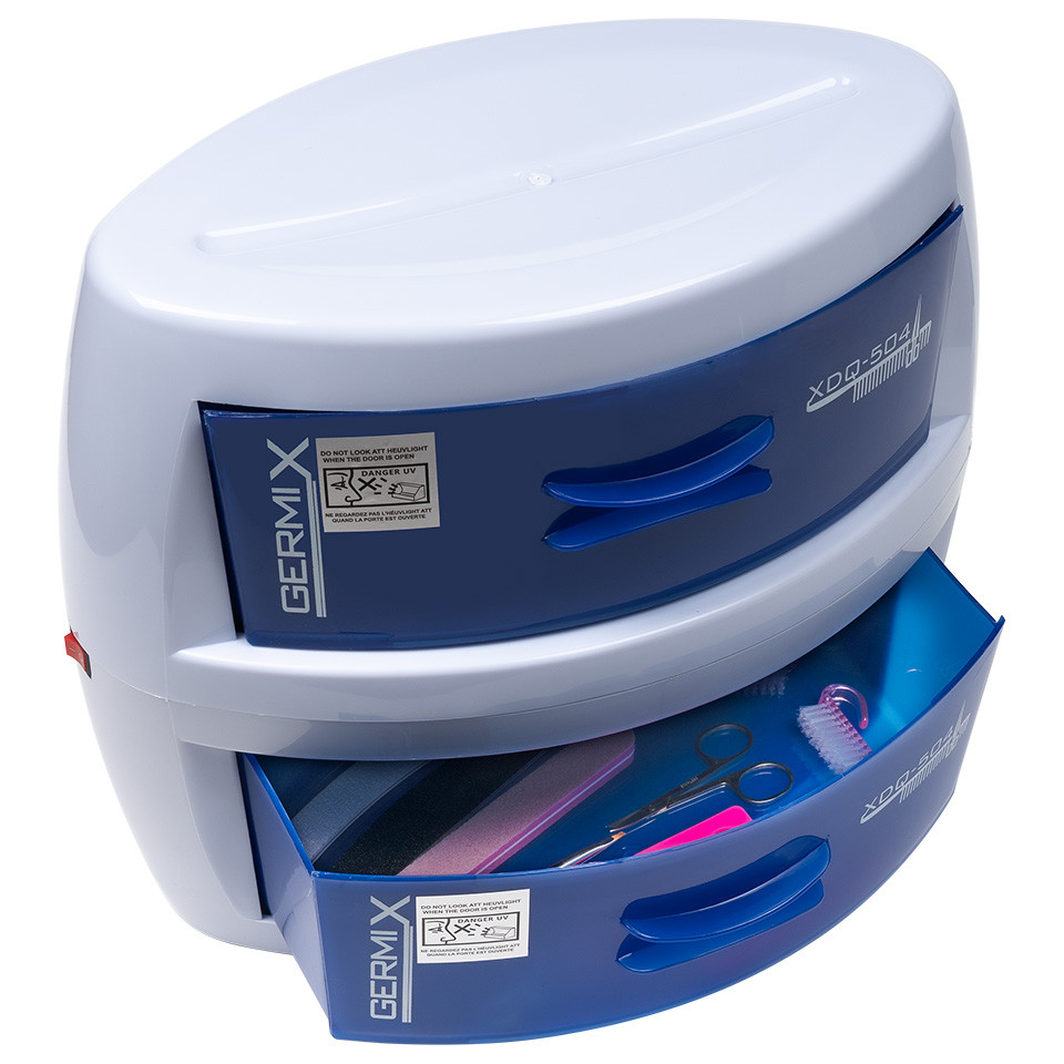 Sterilizator UV Germix cu 2 sertare pentru ustensile manichiura si coafor - Image 3