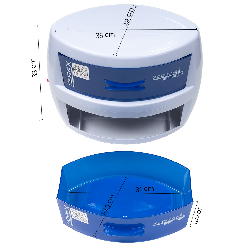 Sterilizator UV Germix cu 2 sertare pentru ustensile manichiura si coafor - Image 6