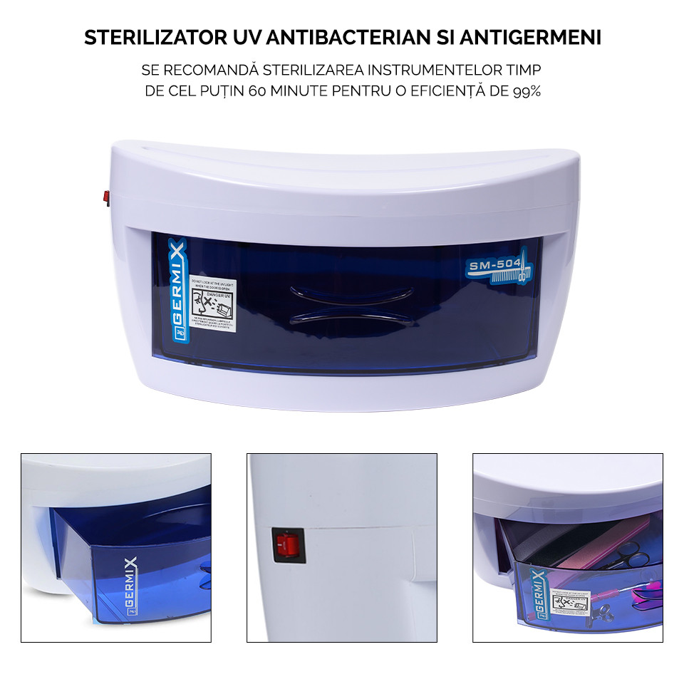 Sterilizator UV Germix cu un sertar pentru ustensile manichiura si coafor - Image 8