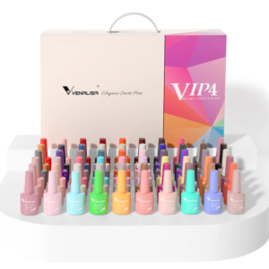 Kit oja semipermanenta Venalisa VIP 4, 60 culori, +Primer+ Base Coat + 3x Top Coat+ catalog culori